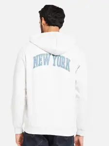 Octave Typography Printed Hooded Sweatshirt