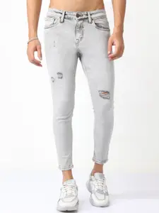 BADMAASH Men Skinny Fit Mildly Distressed Heavy Fade Cotton Jeans