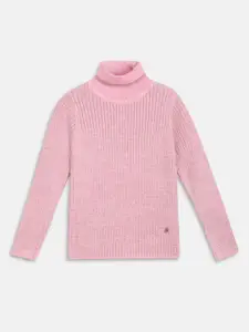 ELLE Girls Ribbed Turtle Neck Long Sleeve Cotton Pullover Sweaters