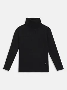 ELLE Girls Ribbed Turtle Neck Long Sleeve Cotton Pullover Sweaters