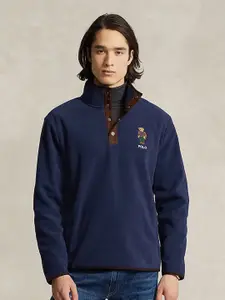 Polo Ralph Lauren Mock Collar Half Placket Fleece Pullover Sweater