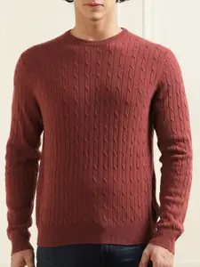 HACKETT LONDON Self Design Cable Knit Woollen Pullover Sweaters