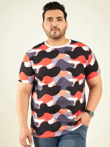 Rodzen Plus Size Abstract Printed Cotton Regular T-shirt