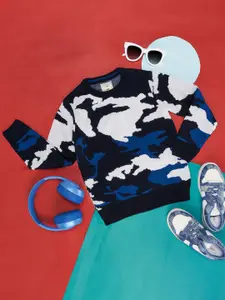 Pantaloons Junior Boys Abstract Printed Acrylic Pullover