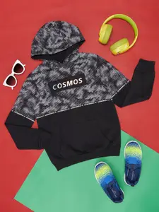 Pantaloons Junior Boys Colourblocked Hooded Cotton Pullover