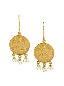 Unniyarcha 92.5 Silver Gold-Plated Drop Earrings
