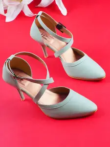 JM Looks Pointed Toe Slim Heel Pumps
