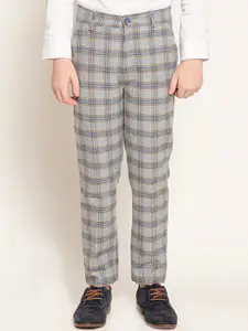 One Friday Boys Checked Mid Rise Formal Trousers