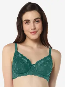 Amante Floral Lace Full Coverage Underwired Non Padded T-shirt Bra With All Day Comfort