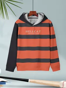 HELLCAT Boys Striped Hooded Long Sleeve Pullover Sweatshirt
