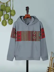 HELLCAT Boys Ethnic Motifs Printed Hooded Cotton Pullover