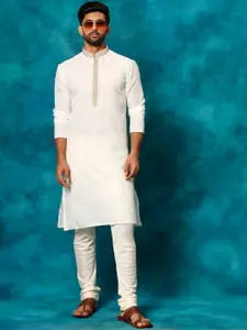 VASTRAMAY Geometric Yoke Design Regular Kurta With Churidar