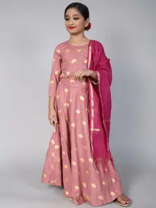 Aks Kids Girls Printed Ready to Wear Lehenga & Blouse With Dupatta