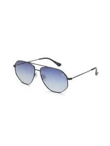 IDEE Men Hexagon Sunglasses with UV Protected Lens IDS2788C7PSG