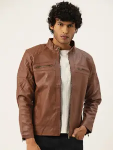 Leather Retail Men Solid Lightweight Biker Jacket