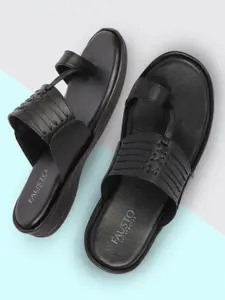 FAUSTO Men Textured One Toe Comfort Sandals