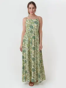 Zink London Floral Printed Shoulder Straps Maxi Dress