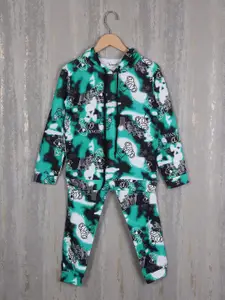 Albion Boys Abstract Printed Pure Cotton Hooded Tracksuits