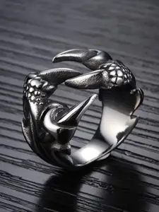 OOMPH Men Stainless Steel Vintage Gothic Dragon Claw Biker Fashion Finger Ring