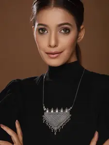 Anouk Silver-Plated Oxidised Necklace