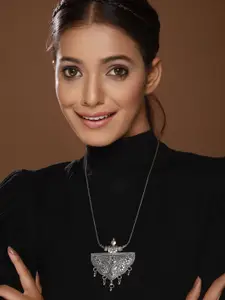 Anouk Silver-Plated Oxidised Necklace