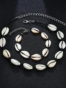 OOMPH Sea Shell Choker Necklace & Anklet