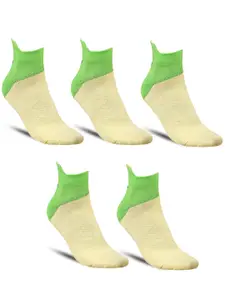 Dollar Socks Men Pack Of 5 Colorblocked Ankle Length Socks