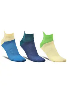 Dollar Socks Men Pack of 3 Colourblocked Ankle Length Socks