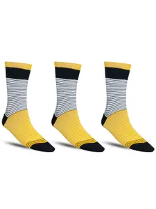 Dollar Socks Men Pack Of 3 Striped Calf Length Socks