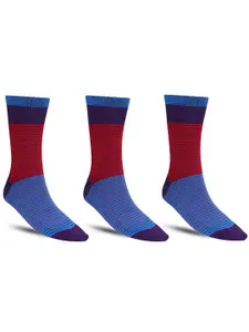 Dollar Socks Men Pack Of 3 Striped Calf Length Socks