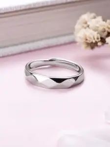 Zavya Men Rhodium-Plated Sterling Silver Finger Ring