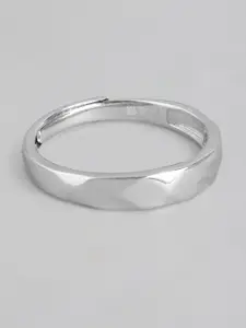 Zavya Men Rhodium-Plated Sterling Silver Finger Ring