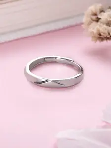 Zavya Men Rhodium-Plated Sterling Silver Finger Ring