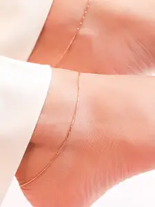Zavya Set of 2 925 Pure Silver Rose Gold-Plated Anklet