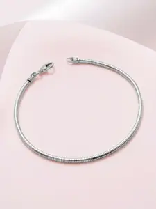 Zavya Women 925 Pure Sterling Silver Rhodium-Plated Bangle-Style Bracelet