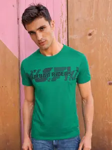 Lee Typography Printed Round Neck Cotton Slim Fit T-shirt