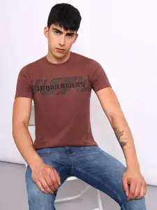 Lee Typography Printed Round Neck Cotton Slim Fit T-shirt