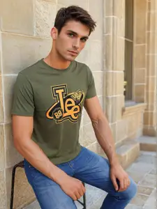 Lee Typography Printed Round Neck Slim Fit T-shirt