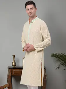 Jompers Embroidered Mandarin Collar Kurta