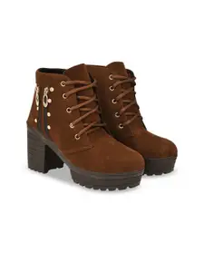 BAESD Girls Suede Mid-Top Chunky Boots