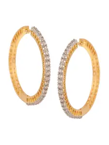 RATNAVALI JEWELS Rose Gold-Plated Classic Hoop Earrings