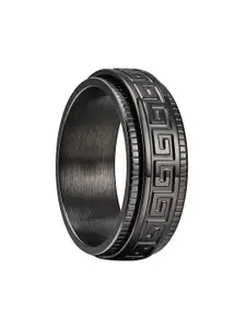 MEENAZ Men Oxidised Silver Plated Stainless Steel Finger Ring