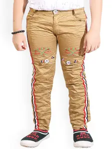 BAESD Boys Striped Mid-Rise Slim Fit Cotton Chinos Trousers