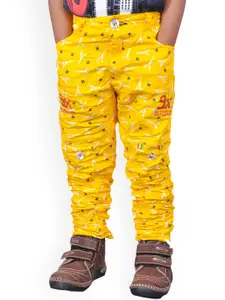BAESD Boys Slim Fit Conversational Printed Cotton Regular Trousers
