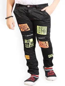 BAESD Boys Slim Fit Typography Printed Cotton Trousers