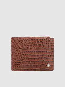 Allen Solly Men Croc Textured Leather Two Fold Wallet