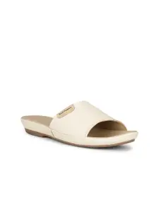 Hush Puppies Leather Open Toe Flats