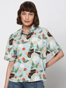 Vero Moda Abstract Printed Spread Collar Regular Fit Casual Shirt