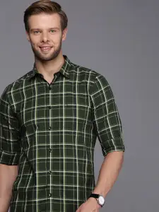 Allen Solly Pure Cotton Modern Comfy Slim Fit Checked Casual Shirt