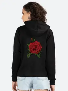 Mad Over Print Floral Printed Long Sleeves Hooded Fleece Pullover